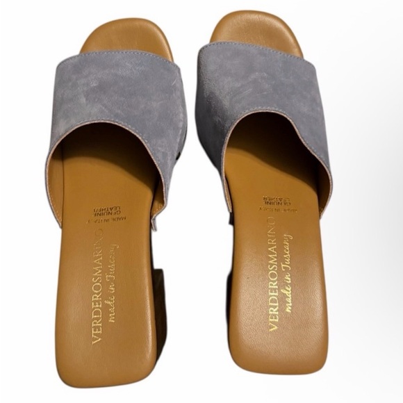 Genuine Italian Leather Women’s Studded Wooden Platform Clog size 7.5 - Picture 2 of 6